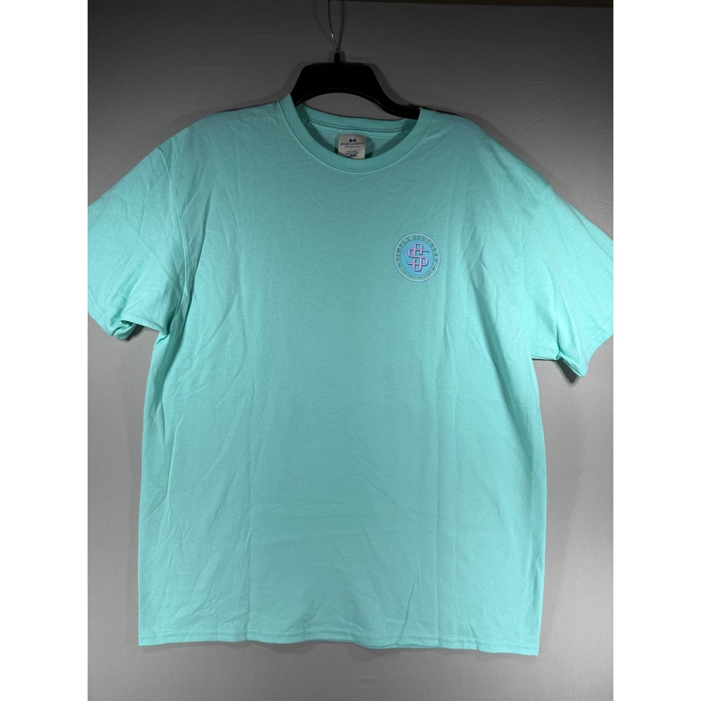 Simply Southern Mint Green Sea Turtle Graphic T-Shirt Women Large Short Sleeve